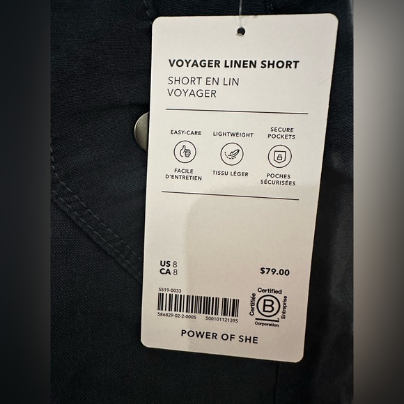 Athleta Voyager Linen Short Sz 8 - Picture 7 of 7